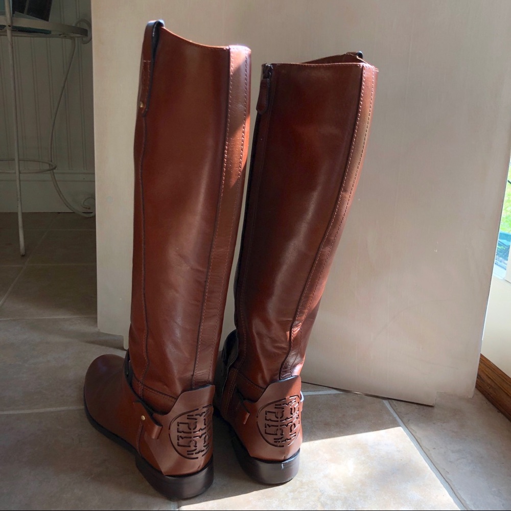Tory Burch brown leather riding boots